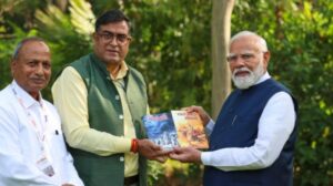 PM Modi receives Panchjanya's book "Sabke Ram"
