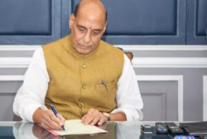 Defence minister Rajnath Singh Sets ₹50k-cr military export target