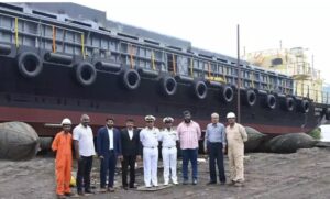 5th LSAM 13 missile cum ammunition barge inducted into Indian Navy